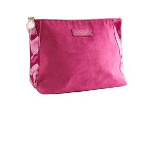 Lancôme raspberry suede makeup bag